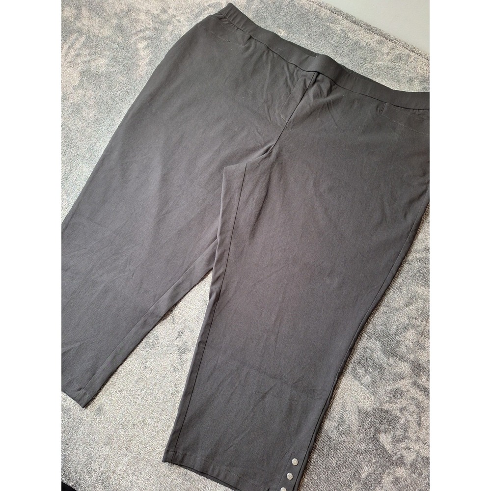 Studio Works Wide Leg Cropped Pull On Pants Womens 24 Black Career Casual...